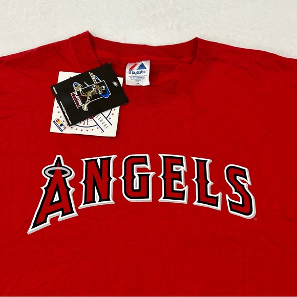 Vintage Majestic Ervin Santana #54 Anaheim LA Angels Red Jersey T-Shirt Mens 2XL - Picture 4 of 8